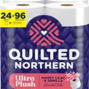 Quilted Northern Ultra Plush Toilet Paper with Sweet Lilac & Vanilla Scented Tube, 24 Mega Rolls = 96 Regular Rolls (Packaging May Vary) White