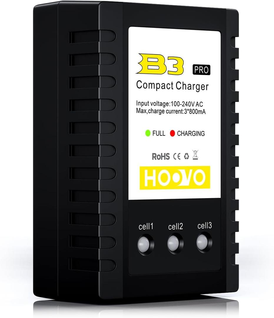 HOOVO Lipo Battery Charger, 2S-3S Balance Charger, B3 PRO Compact Charger for 7.4V-11.1V Lipo Batteries