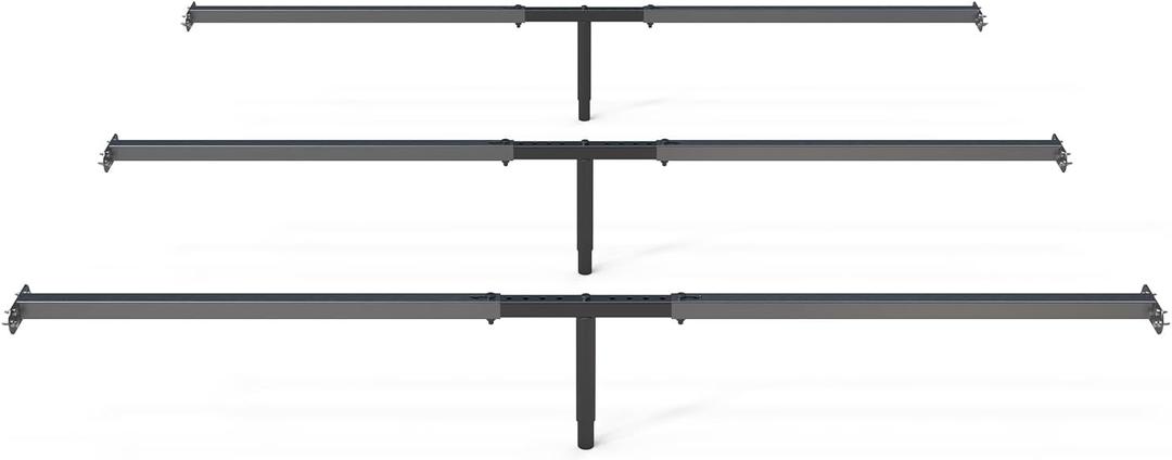 Bed Frame Support System 3Pack 58in-68in, Adjustable Bed Frame Center Support, Bed Support Slats for Queen and King Mattress, Box Springs, and Universal Bed Foundations (Black/3pack, 70Inch-80Inch)