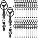 Tondiamo 24 Pcs Beadable Keychain Bars Keychain Making Kit