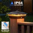 APONUO Solar Post Cap Lights Color Changing 12 Pack - RGB 8 Solid & Gradient Colors, IP65 Waterproof, for 4x4 5x5 6x6 Wood Vinyl Fences, Deck, Patio, Yard (Black)