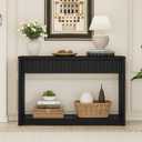 Console Table for Entryway with 2 Fluted Drawers, 47" Black