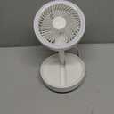 Gaiatop Foldable Small Desk Fan with LED Night Light, 6.8in Wireless 6000mAh Battery Powered Portable Fan USB Rechargeable, Bedroom Office Dorm Camping Travel Cruise Essentials, Gifts for Women Men (White)