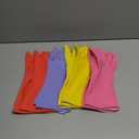 Rubber Kitchen Dishwashing Gloves - 4 Pairs Colorful Reusable Household Cleaning Gloves for Washing Dishes and Cleaning Tasks, Flexible Long-lasting and Non-Slip (Medium, Blue+Pink+Yellow+Red)