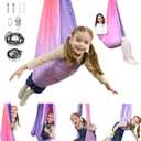 Sensory Swing, Indoor & Outdoor Sensory Swing for Kids & Adults, Double Layer Therapy Cuddle Swing for Kid with Autism, Holds up to 300lbs, Pink