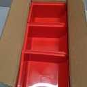 Akro-Mils 30210 AkroBins Plastic Storage Bins, Space-Saving Stackable Bins for Garage, Pantry, Craft Organization, 5" x 4" x 3", Red, 6-Pack