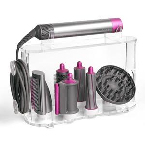 Affogato Storage Holder Compatible with Dyson Airwrap Styler Accessories, Acrylic 6 Holes Countertop Organizer Stand, Desktop Organizer for Storage Long Barrel Attachments for Bathroom (AW-01-V1)
