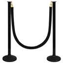 2 Pack Stanchions Post with Velvet Rope, Crowd Control Stanchions, Queue Pole for for Movie Theater, Party Supplies  (2pack-Black)