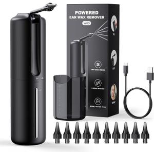 Ear Wax Removal Electric Ear Irrigation Flushing System Water Powered Ear Cleaner with 4 Pressure Modes Safe and Effective Ear Cleaning Tool Water Resistant USB Rechargeable, 1 Count (Pack of 1)