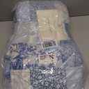 Laura Ashley - King Quilt Set, Reversible Cotton Bedding with Matching Shams, Farmhouse Inspired Home Decor (Paisley Printed Patchwork Blue, King)
