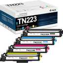 TN-223 TN223BK/C/M/Y Toner Cartridges (4-Pack) Replacement for Brother TN223 TN 223 TN2234PK Ink Cartridge Work with HL-L3270CDW HL-L3230CDW HL-L3210CW HL-L3290CDW Printer