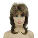 Lydell Long Soft Shaggy Layered Classic Cap Full Synthetic Wigs (12TT26 Brown with Highlights)