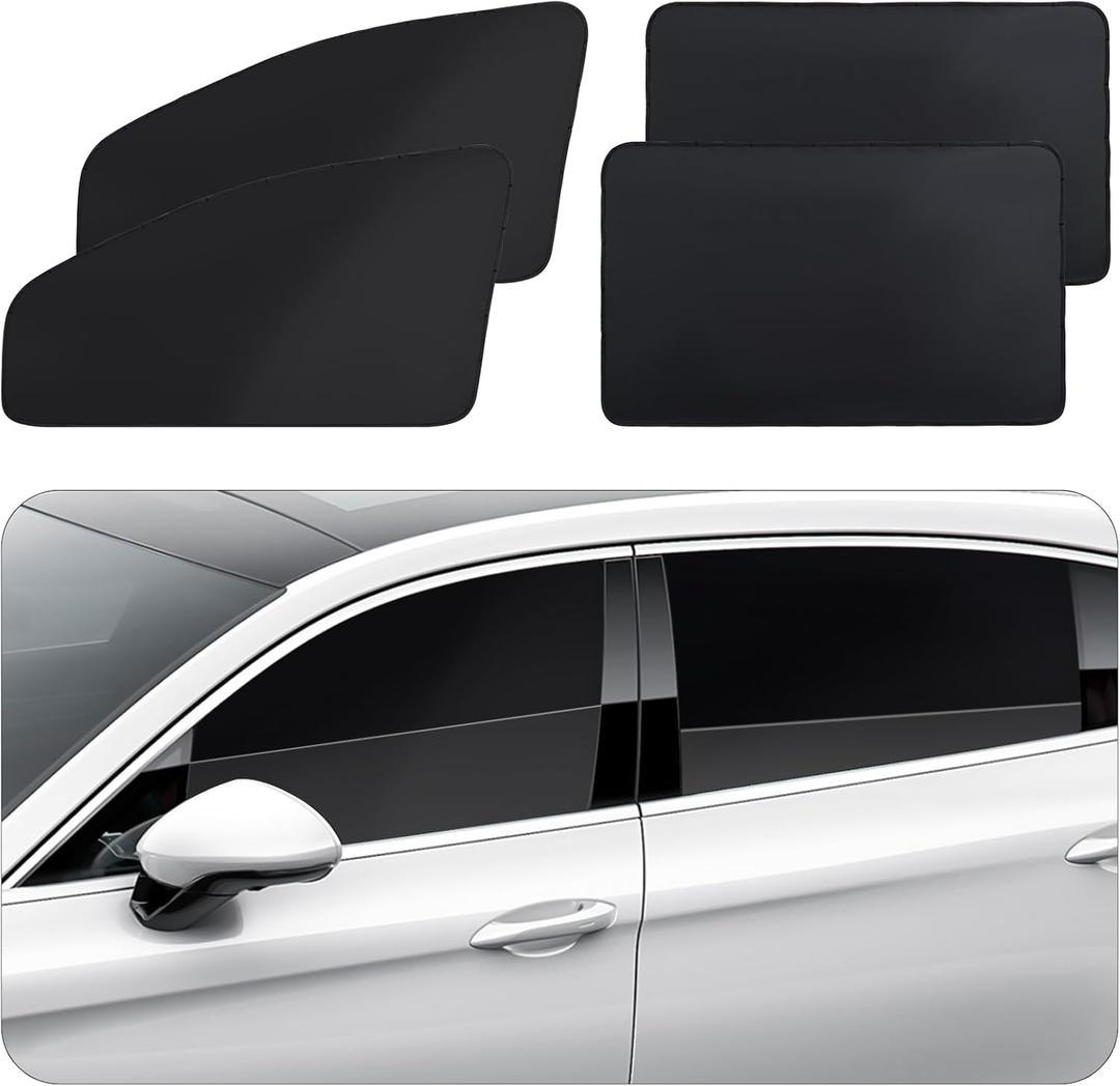 ZATOOTO 4 Pcs Car Window Cutains - Black Silk Magnetic Privacy Side Front Rear Protection Covers - Sun Shades Keeps Cooler for Kids Sleeping ZATOOTO 4 Pcs Car Window Cutains - Black Silk Magnetic Privacy Side Front Rear Protection Covers - Sun Shades Keeps Cooler for Kids Sleeping