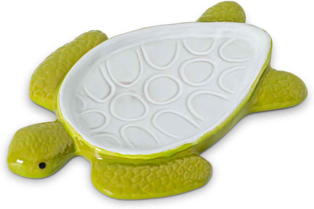 Green Turtle Spoon Rest For Stove Top Spoon Holder For Kitchen Counter Ceramic Spoon Rests Cooking Spoon Holder Cooking Utensil Rest Large Spoon Rest Spoon Reat (green)