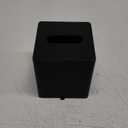 PU Leather Tissue Box Cover Square with Magnetic Closure, Modern Tissue Box Holder for Bathroom Bedroom Office Desk, Decorative Square Tissue Holder (Black)