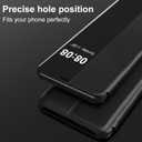 for Samsung Galaxy A35 Case Flip Leather Cover Clear S-View, for Samsung A35 Phone Case Smart Window Hard Flip Shockproof Protective Cover for Samsung 5G A35 Case Clear View (Black)
