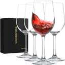 Red Wine Glasses Set of 4, 11oz, Premium Crystal Wine Glasses Hand Blown, Unique Birthday Gift or Wedding Anniversary