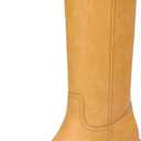 Mid Calf Boots for Women Chunky Block Heel Womens Tall Boots Square Toe Comfortable Casual Boots Low Heel Trendy Stylish Boots (7)