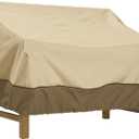 Classic Accessories Veranda Water-Resistant 76 Inch Patio Sofa/Loveseat Cover, Patio Furniture Covers (Pebble/Bark/Earth)