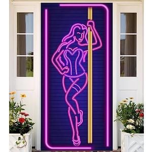Neon Pole Dance Hot Sexy Girl Banner Pole Dancing Theme Backdrop Decor for Bachelorette Bridal Shower Birthday Party Decorations Chair Dancing Party P Valley Party Supplies Favors Photo Booth Props