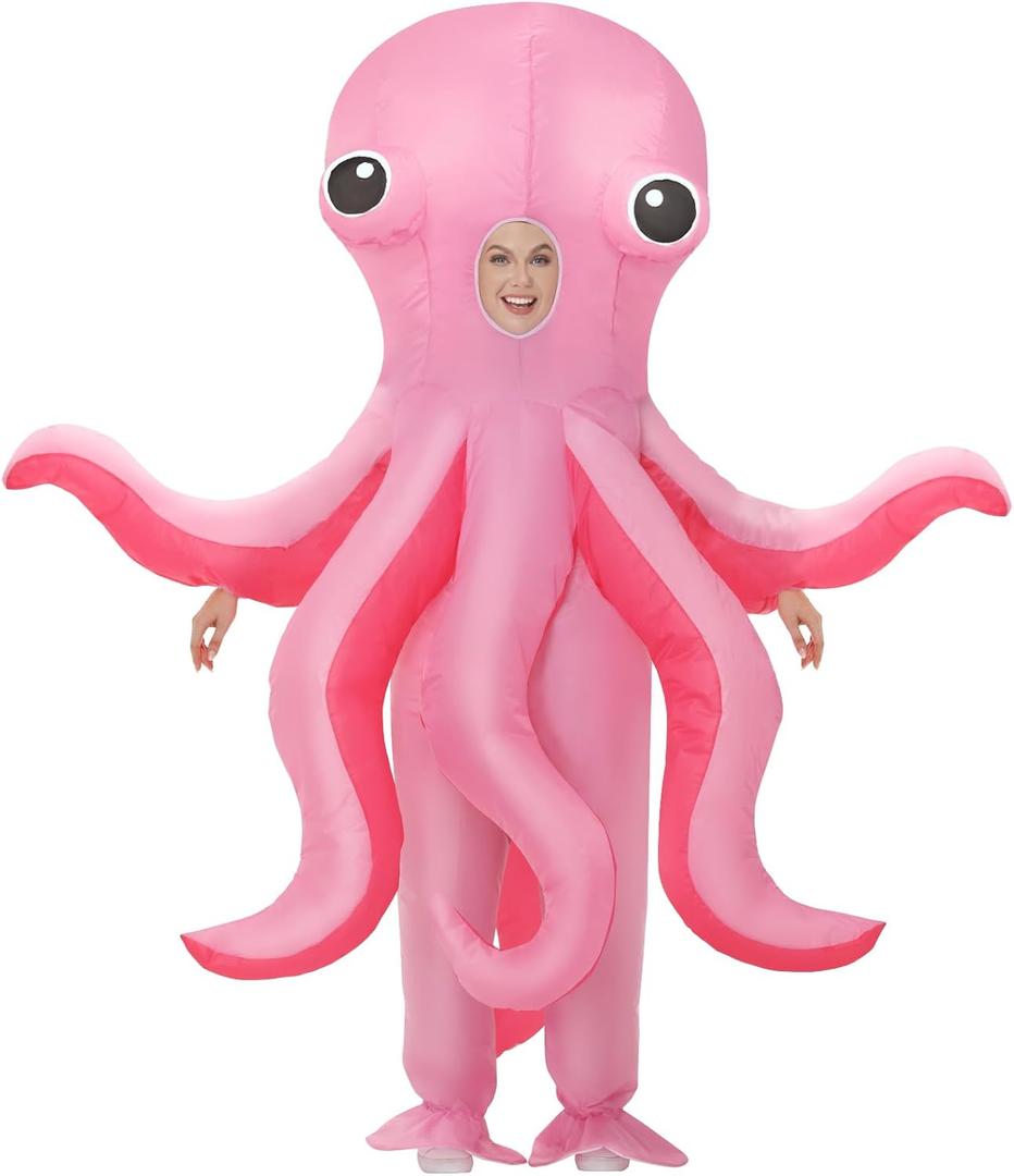 Inflatable Costume for Adult Inflatable Octopus Costume Halloween Blow Up Costumes for Men Women Cosplay Party