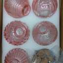 ELEGANTTIME Single Glass Bud Vase Pink Vases for Centerpieces Decor Glass Flower Vase Bottle with Crok Wire Iron Handle Design for Cafes, Office Table, Home and Garden