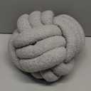 Uvvyui Knot Pillow Ball, Soft Home Decorative Pillows, Round Throw Pillow, Handmade Knotted Plush Pillow, Round Boucle Pillow Cushion (11 Inches Light Grey) (Medium (Pack of 1))