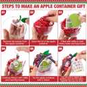 AmazingSpark 12 Sets Plastic Apple Container Teacher Appreciation Gifts, Large Apple Shaped Candy Jars Treat Boxes, Thank You Teachers Gifts, Classroom Party Favors (Clear)