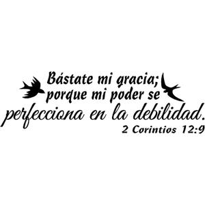 Spanish Wall Decals para Pared Bstate mi Gracia 2 Corintios 12:9 Textos Biblicos Decorativos Peel and Stick Family Quotes Art Dcor Bible Verses in Spanish for Wall, 22.5 x 7 x 0.02 inches