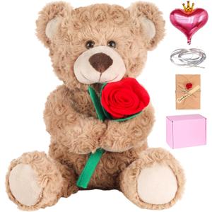 Teddy Bear,2026 Graduation with Gift Box, 12 Inch Plush Teddy Bear, Teddy Floral Arrangement with Card & Balloons, Gift for Son, Daughter, Sister, Brother, Classmate, Sweetheart, 2026 Graduates