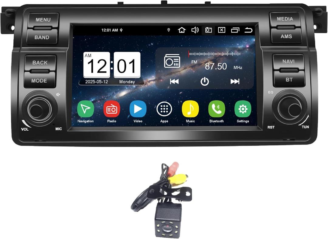 Egosonic Android 14 Car Radio 7inch for BMW E46 3 Series 1999-2004, Octa Cores (4+64GB), Wireless Carplay Android Auto, DSP+, Support 4G WiFi BT 5.0 SIM Card Slot