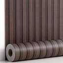 Haimin Wood Grain Slat Wall Panels Peel and Stick Faux Wood Thick Wallpaper 118"x15.75" Waterproof PET & IXPE Foam Paneling (Dark Brown)