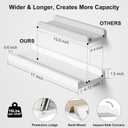 Love-KANKEI Floating Shelves Wall Mounted Set of 2, 17 Inch Rustic Wood Wall Shelves for Storage, Bedroom Living Room Bathroom Kitchen Office and More, White