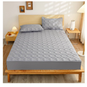 Full Fitted Sheet,Solid Color Quilted Thickened Bedding Sheets, Suitable for 12""/30cm Deep Mattresses Available in All Seasons,Grey,120 * 200cm (1pcs)