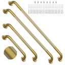 Gold Safety Grab Bars 4 Pack, Anti-Slip Shower Bar Bundle 16", 24", 36", 40" - 1.25" Diameter, Stainless Steel Grab Bar Set for Commercial and Residential Restrooms, Bathroom Toilet Handle for Elderly