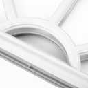 Pushglossy 2 Pcs 22" x 10" Entry Door Frame Half Round Top Exterior Door Only Replacement for 1" Glass (Glass Not Included) 5 Lite Exterior Front Doors Window Frame Insert Replacement (White)