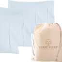 1000 TC Light Blue King Pillowcases Set of 4 100% Egyptian Cotton Pillow Cases with Long Staple Cotton & Sateen Weave, Silky Soft Hotel - Like Bed Pillow Covers for Comfy Sleeping, Snug Fit