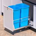 Insputer Dual Pull Out Trash Can Under Cabinet with Soft-Close Slides, Heavy Duty Under Sink Trash Can Kit for Kitchen Sink, Laundry, Garbage Can Not Included, Requires 17" W X 24" D Cabinets (Silver)