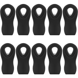 Magnetic Chip Clips, 10 Pack Plastic Bag Clips with Magnet, Black Snack Clip for Food Storage and Refrigerator