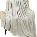 TOONOW Fleece Blanket Textured Fuzzy Plush Throw Blanket Twin Size 60" x 80", Super Soft Fluffy Bed Blanket Geometric Pattern Comfy Microfiber Flannel Blankets for Couch, Bed, Sofa, Pumice Stone