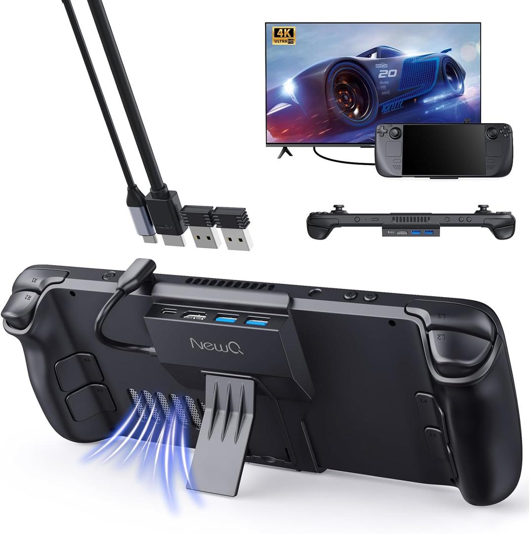 Steam Deck Dock for Steam Deck/OLED with Foldable Stand, HDMI 4K@60Hz, 2 USB A 3.0, 100W Max PD-in, Portable or Desktop Accessories