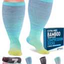 Doctor's Select 3 Pairs Plus Size Compression Socks Wide Calf - Bamboo Viscose Knee High Socks | Circulation Support