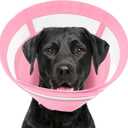 SAWMONG Dog Cone, Soft Dog Cones for Large Dogs After Surgery, Breathable Pet Cone Collar to Stop Licking, Comfy Elizabeth E-Collar for Dogs Cones Alternative (XL,Pink)