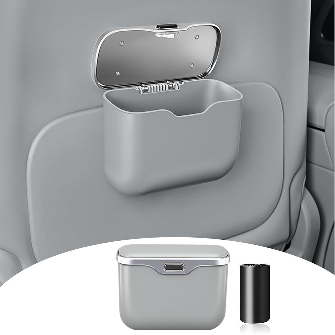 HOLDCY Car Trash Can, Waterproof MultiFunctional Auto Trash Bin for Door/Console/Seat Back, Universal Vehicle Garbage Can for Car/Truck/SUV Drivers (Gray)