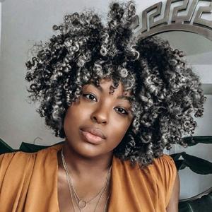 DOcute Short Afro Wigs For Black Women Salt And Pepper Curly Wig for Women Black and Grey Kinky Curly Wigs For Black Women Glueless Bob Short Curly Wig Pre Plucked Pre Cut No Knots And No Hair Loss