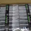 Blue Sky Infinity White Plastic Dinner Forks, 384 Count Bulk Disposable Cutlery for Weddings, Parties, Catering & Events