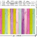 XCKALI Colorful Wood Photography Background Colorful Rustic Wooden Texture Easter Backdrop Party Decor Photo Props (8x6ft)
