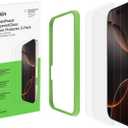 Belkin ScreenForce TemperedGlass Treated Screen Protector for iPhone 16 Pro - Slim & Scratch-Resistant - Includes Easy Align Frame for Bubble Free Application - 2-Pack