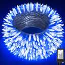 350LED Christmas Lights Indoor Outdoor, 90ft 12 Modes Blue and Cool White LED String Lights with Timer Dimmable, Waterproof Tree Lights for Xmas Patio Yard Fence Wedding Bedroom Garden Decor