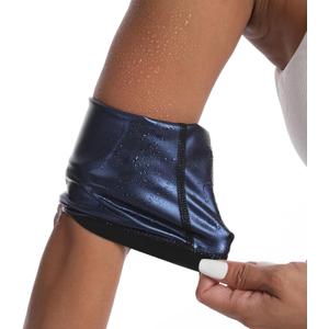 Vigorix Arm Trimmers for Women: Compression Sleeve Sweat Band, Heat-Trapping Design for Workout & Fitness (Small-Medium, Blue)